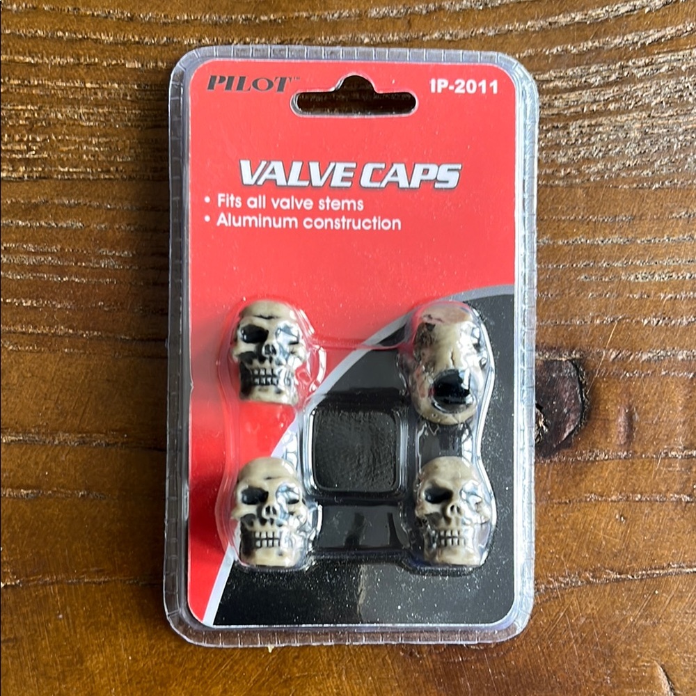 Skull Valve Caps - Silver